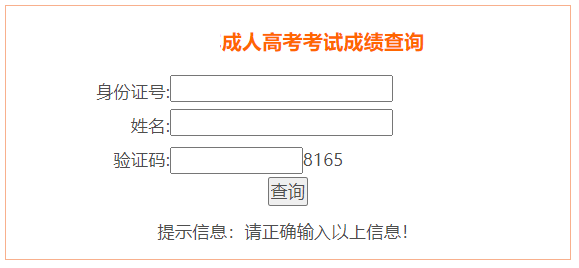 成人高考考试成绩查询